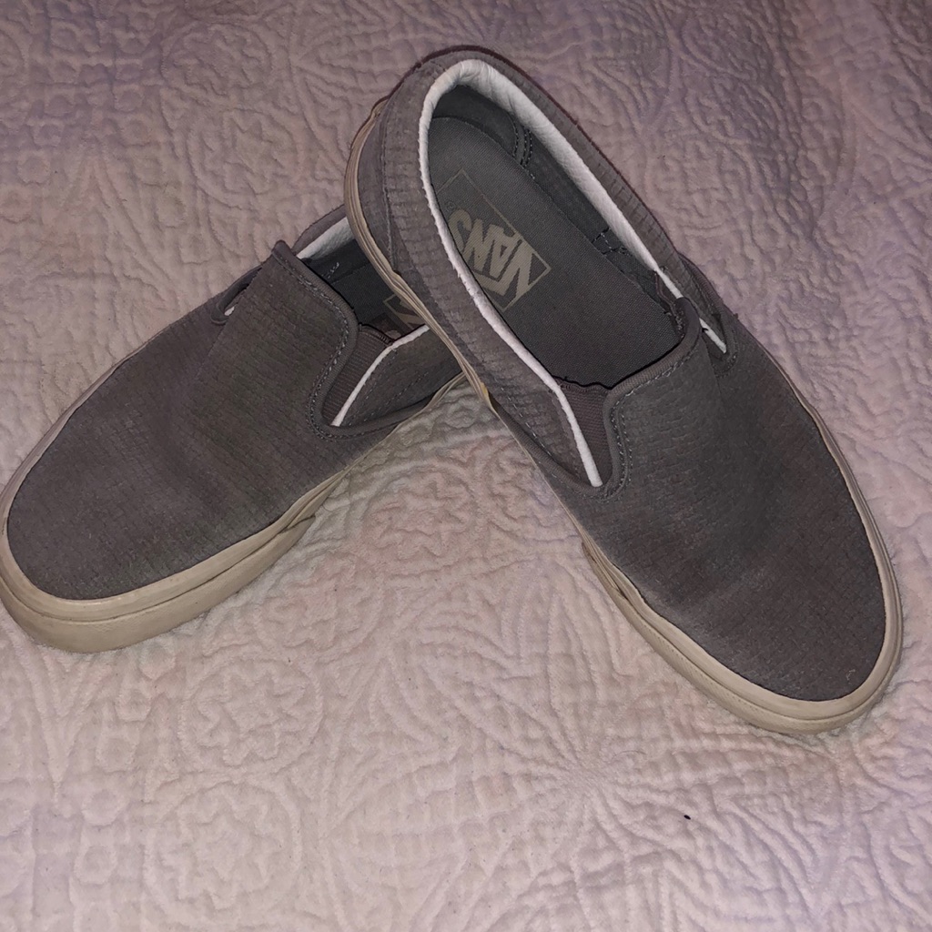 Vans Grey Suede Slip Ons Women’s Size 8